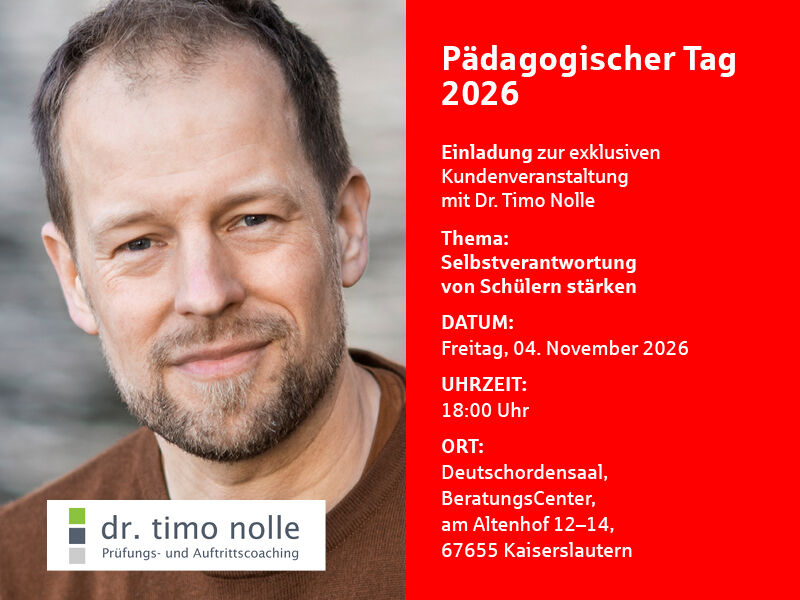 Pädagogischer Tag 2026 "Selbstverantwortung von Schülern stärken"