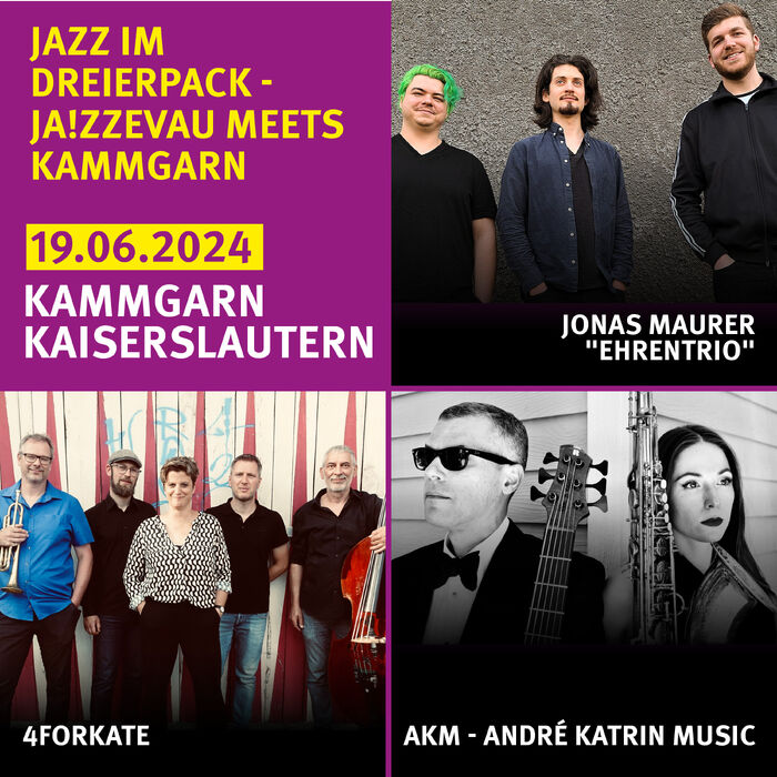 Kulturgarten Kammgarn 2024 Jazz im Dreierpack – JA!ZZevau meets Kammgarn